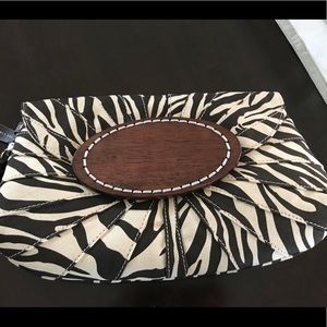 NWT Limited zebra stripe clutch